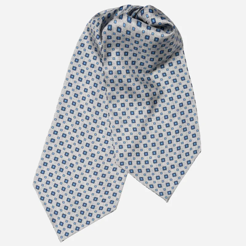 Ostuni - Silk Ascot Cravat Tie - Grey sold by Elizabetta