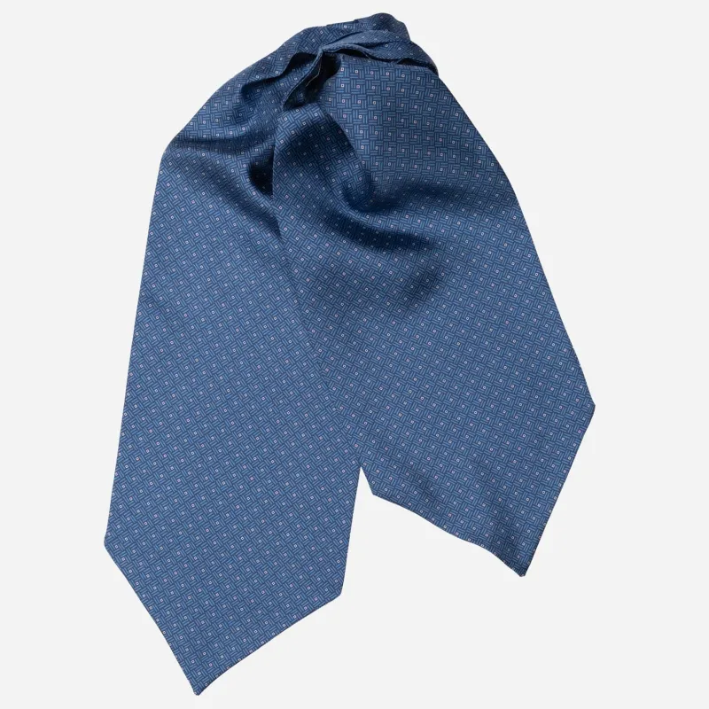 Sanremo - Silk Ascot Cravat Tie - Blue sold by Elizabetta