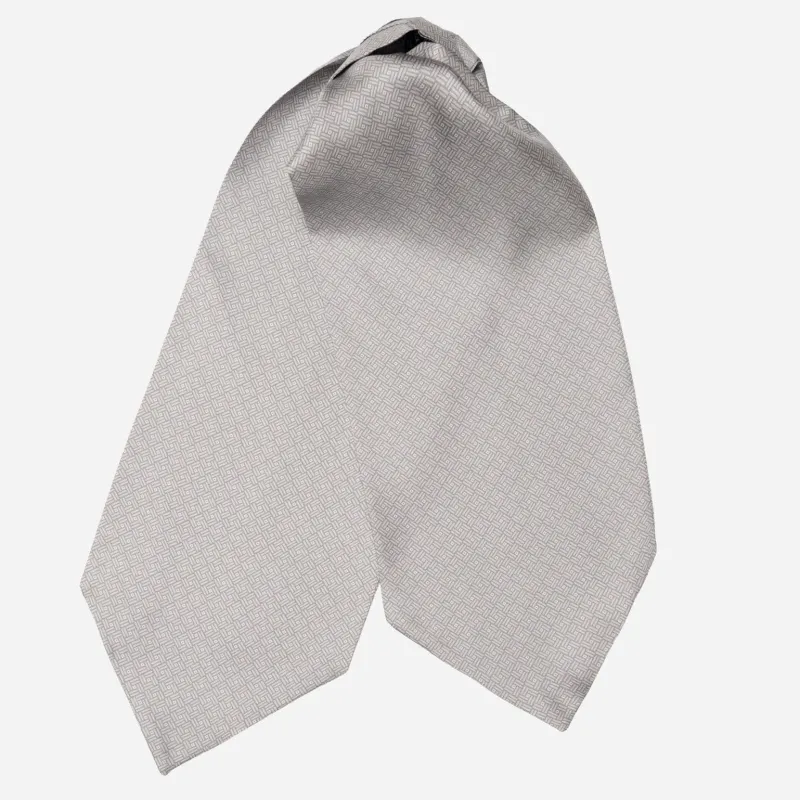 Sanremo - Silk Ascot Cravat Tie - Grey sold by Elizabetta