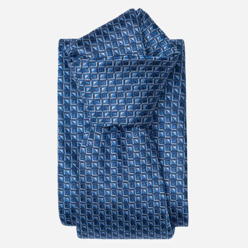 Brunelli - Silk Jacquard Tie - Blue sold by Elizabetta