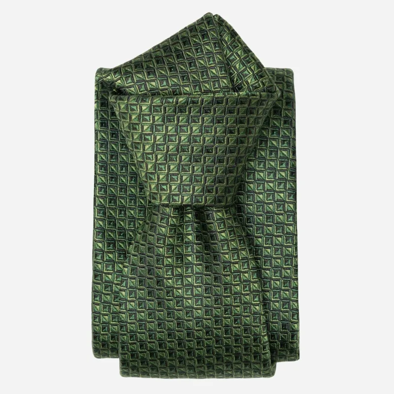 Brunelli - Silk Jacquard Tie - Green sold by Elizabetta