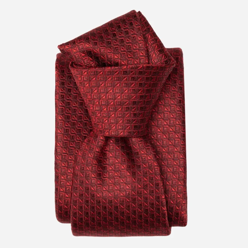 Brunelli - Silk Jacquard Tie - Ruby Red sold by Elizabetta
