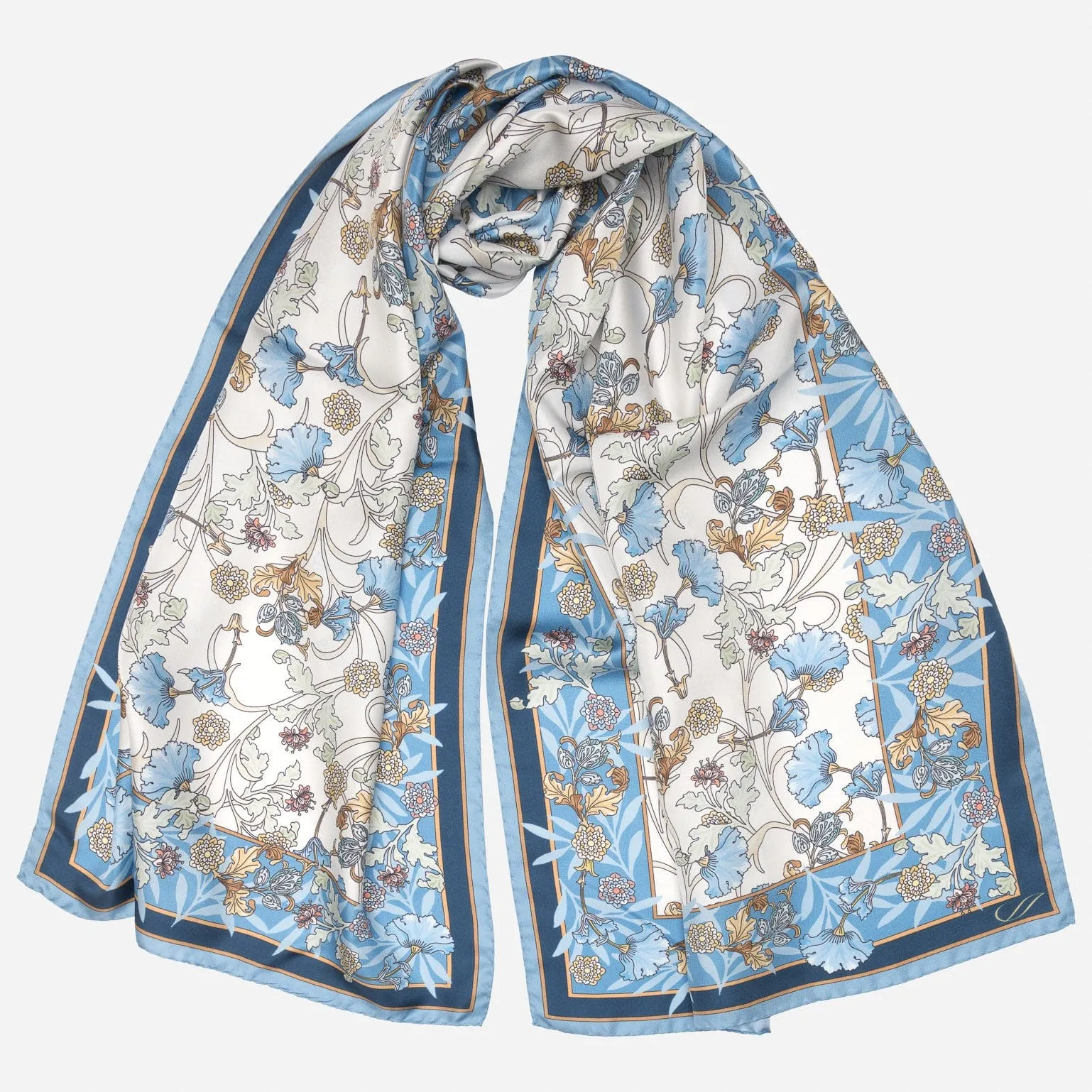 Ofelia - Long Silk Scarf - Blue sold by Elizabetta product image thumbnail 2