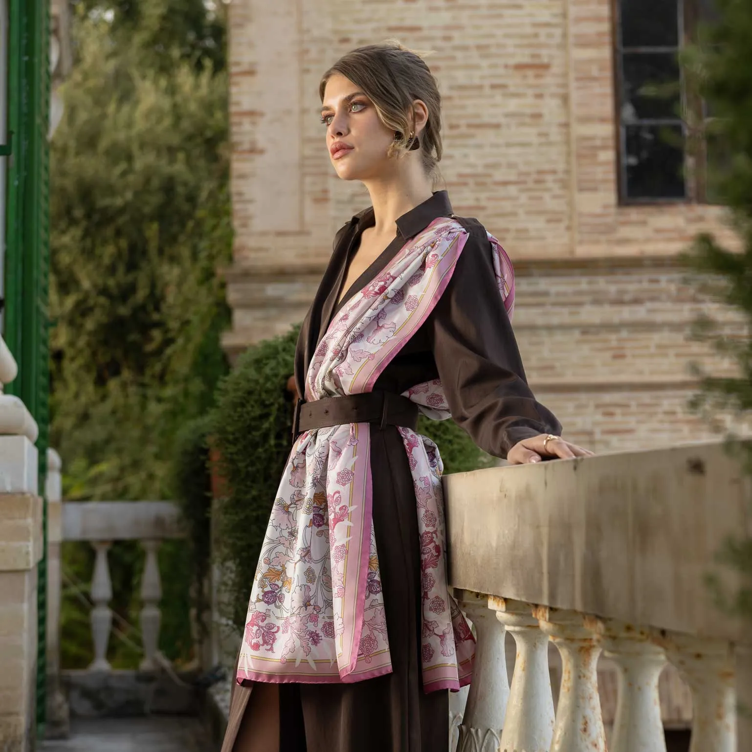 Ofelia - Long Silk Scarf - Pink sold by Elizabetta product image thumbnail 3