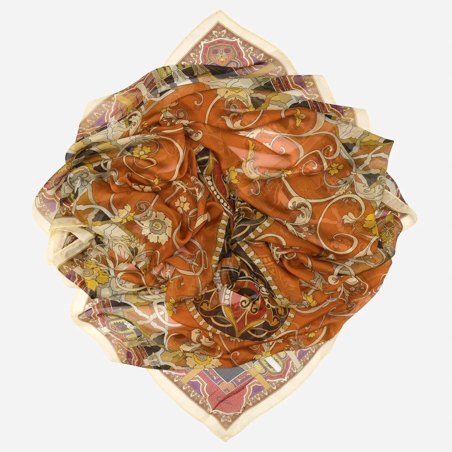 Natalia - Silk Scarf Shawl - Orange Marmalade sold by Elizabetta product image thumbnail 4