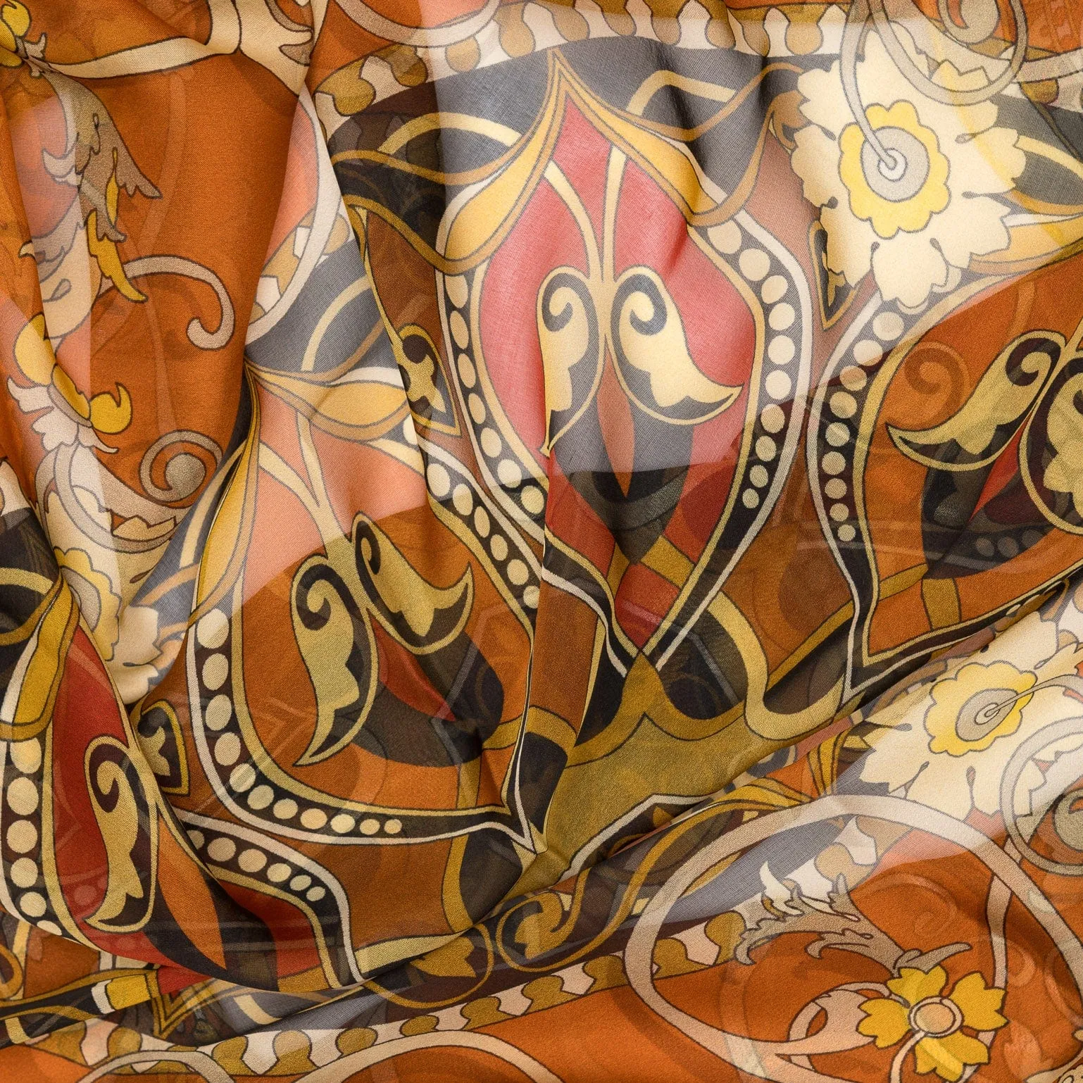 Natalia - Silk Scarf Shawl - Orange Marmalade sold by Elizabetta product image thumbnail 5