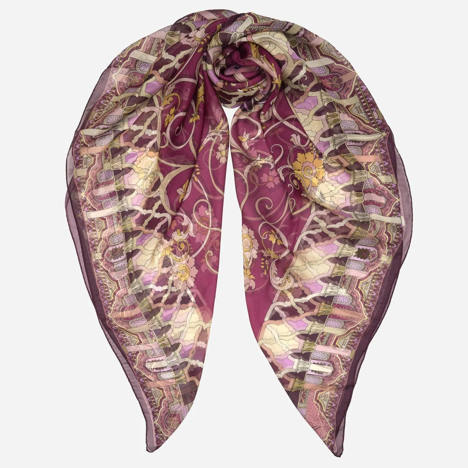 Natalia - Silk Scarf Shawl - Raspberry sold by Elizabetta product image thumbnail 2
