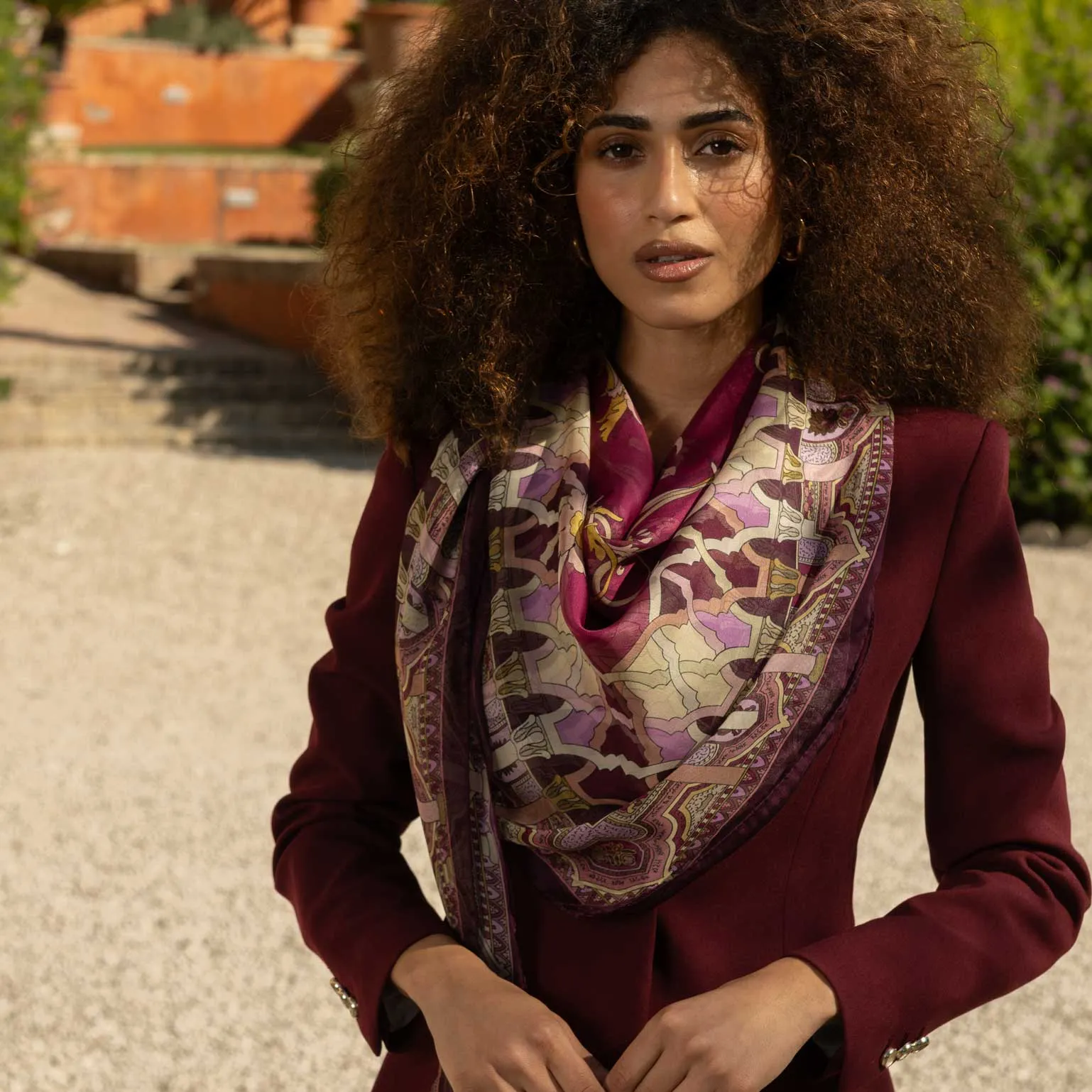 Natalia - Silk Scarf Shawl - Raspberry sold by Elizabetta