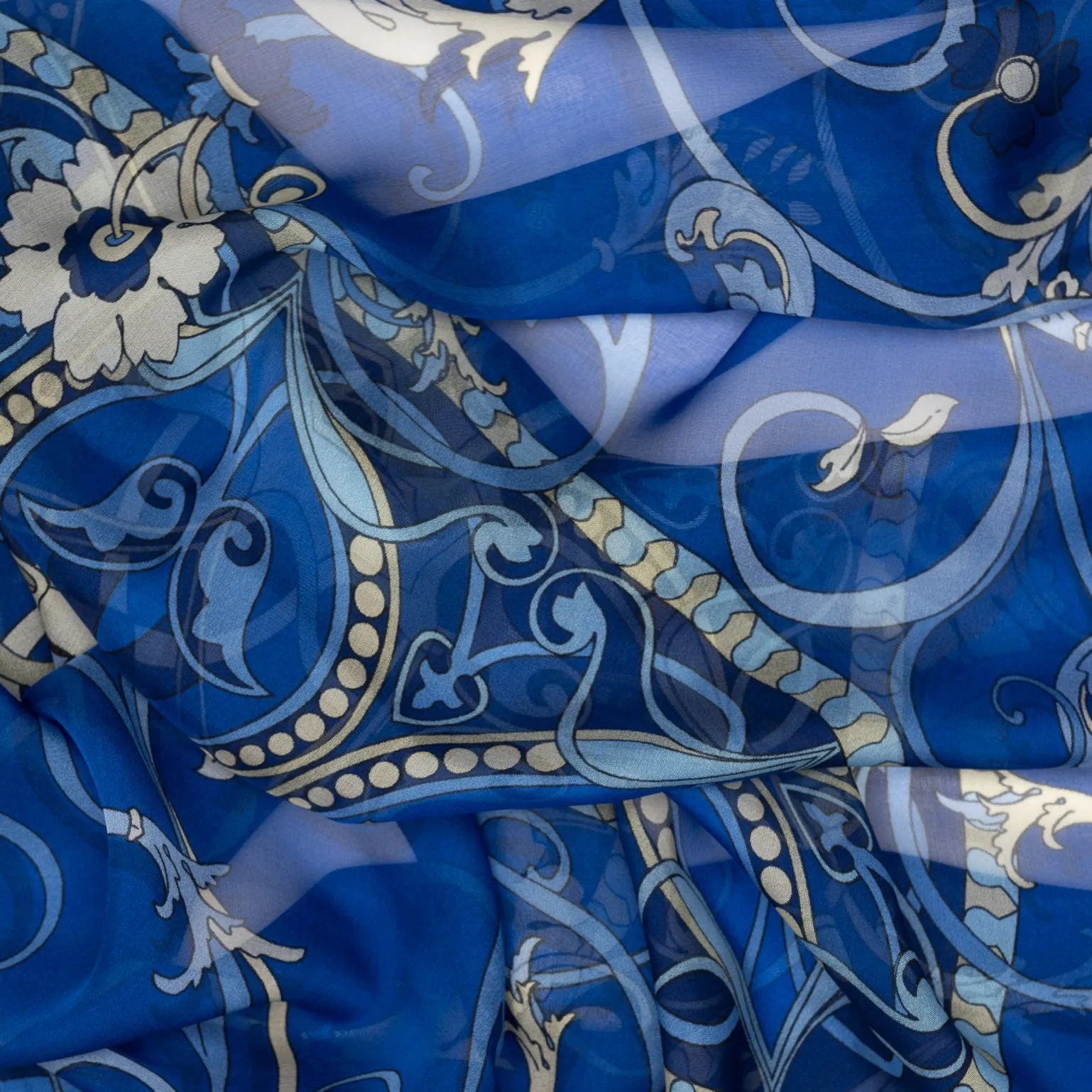 Natalia - Silk Scarf Shawl - Royal Blue sold by Elizabetta product image thumbnail 4