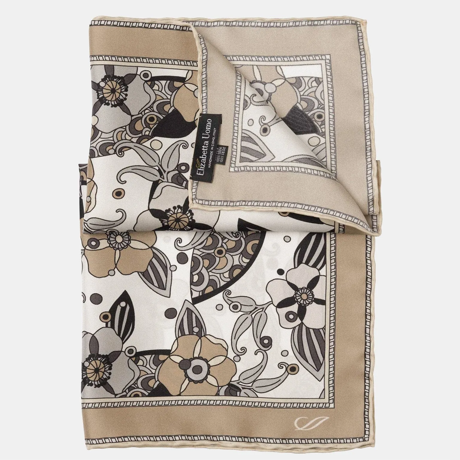 Martino - Silk Pocket Square - Sand sold by Elizabetta product image thumbnail 3