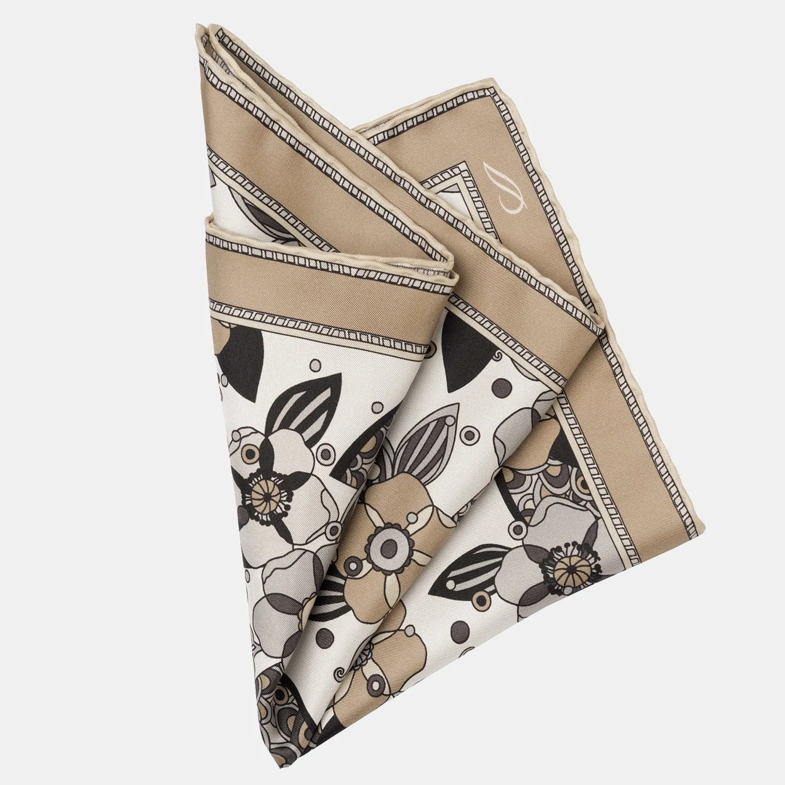 Martino - Silk Pocket Square - Sand sold by Elizabetta product image thumbnail 2