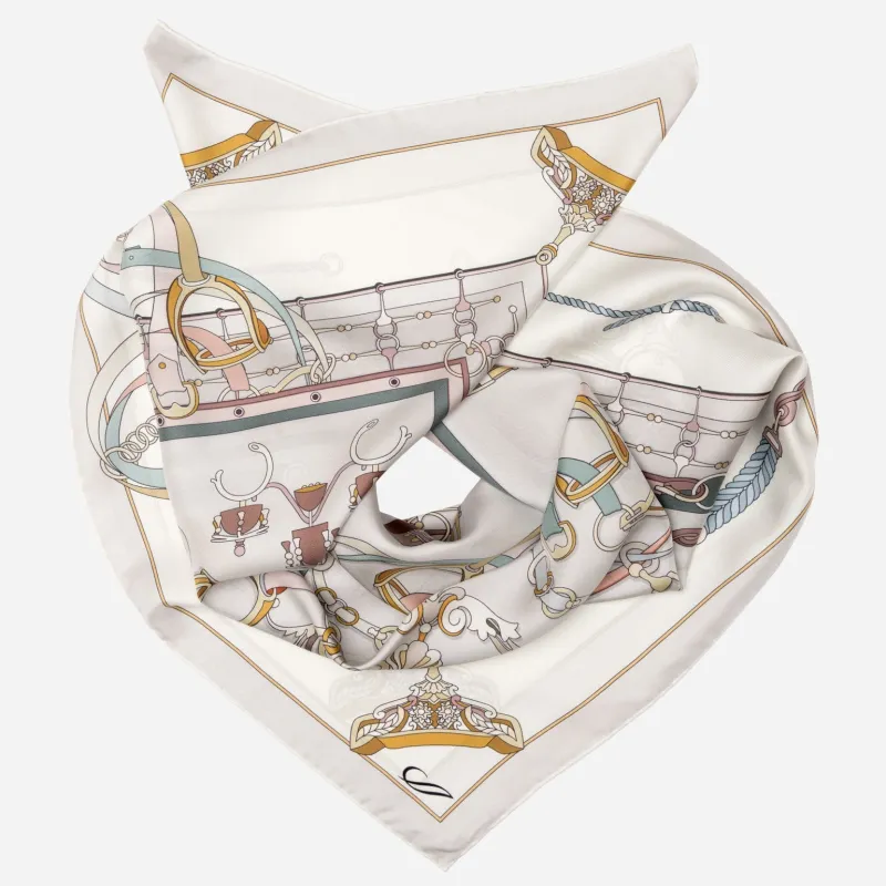 Epona - Silk Foulard - Pearl Grey sold by Elizabetta