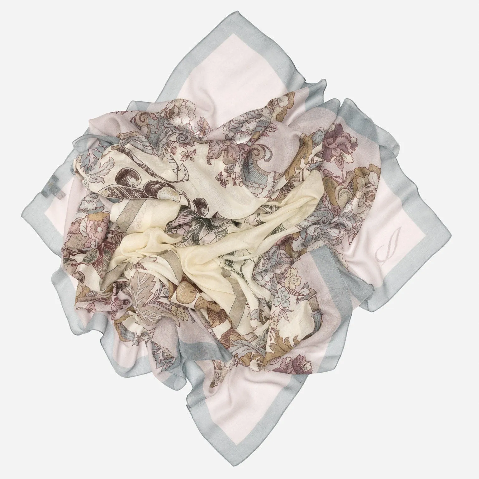 Aurora - Modal Cashmere Scarf Shawl - Petal Pink and Powder Blue sold by Elizabetta product image thumbnail 5