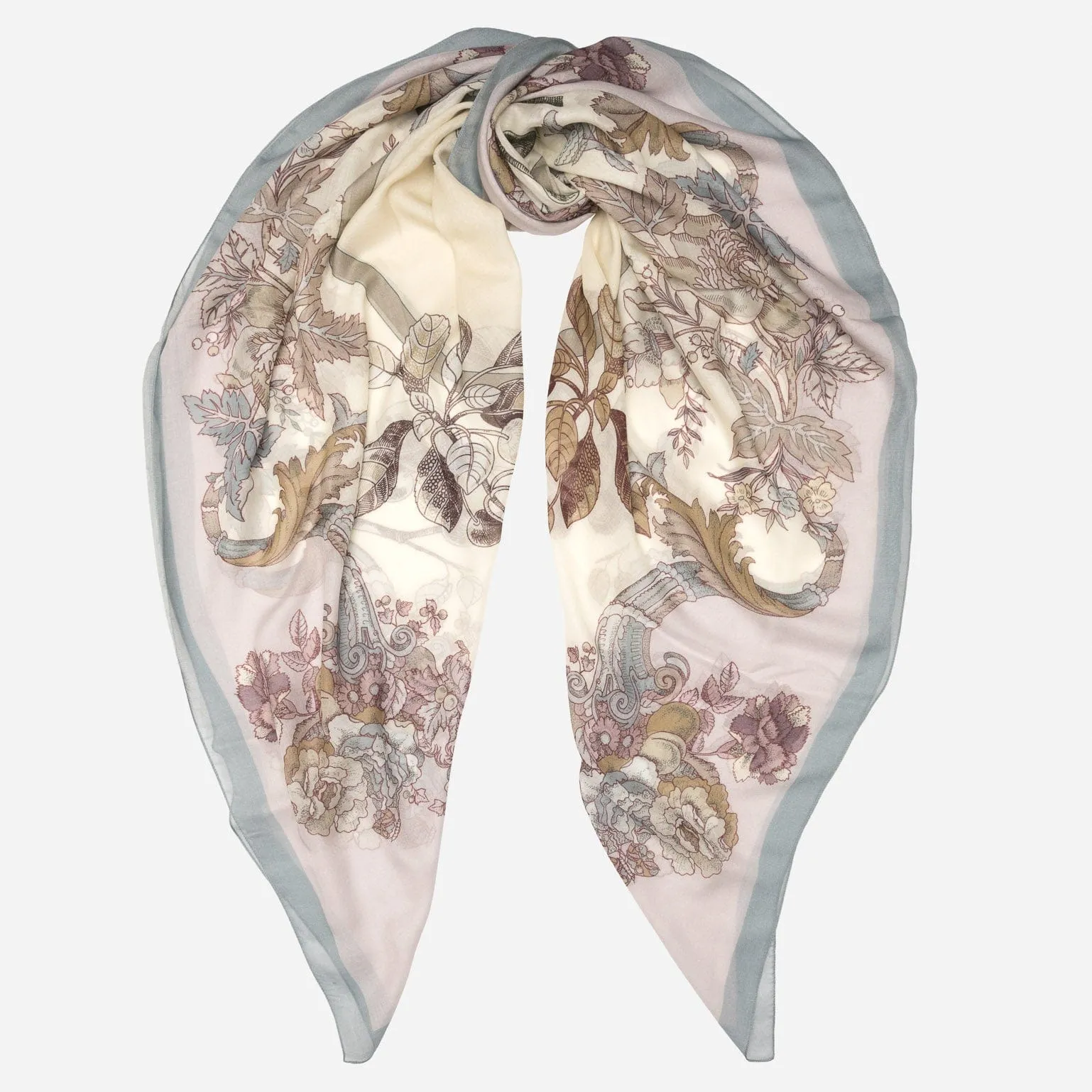 Aurora - Modal Cashmere Scarf Shawl - Petal Pink and Powder Blue sold by Elizabetta product image thumbnail 2