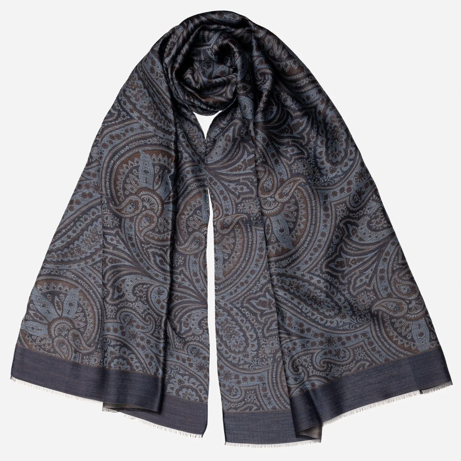 Leone - Wool Silk Scarf - Blue sold by Elizabetta product image thumbnail 2