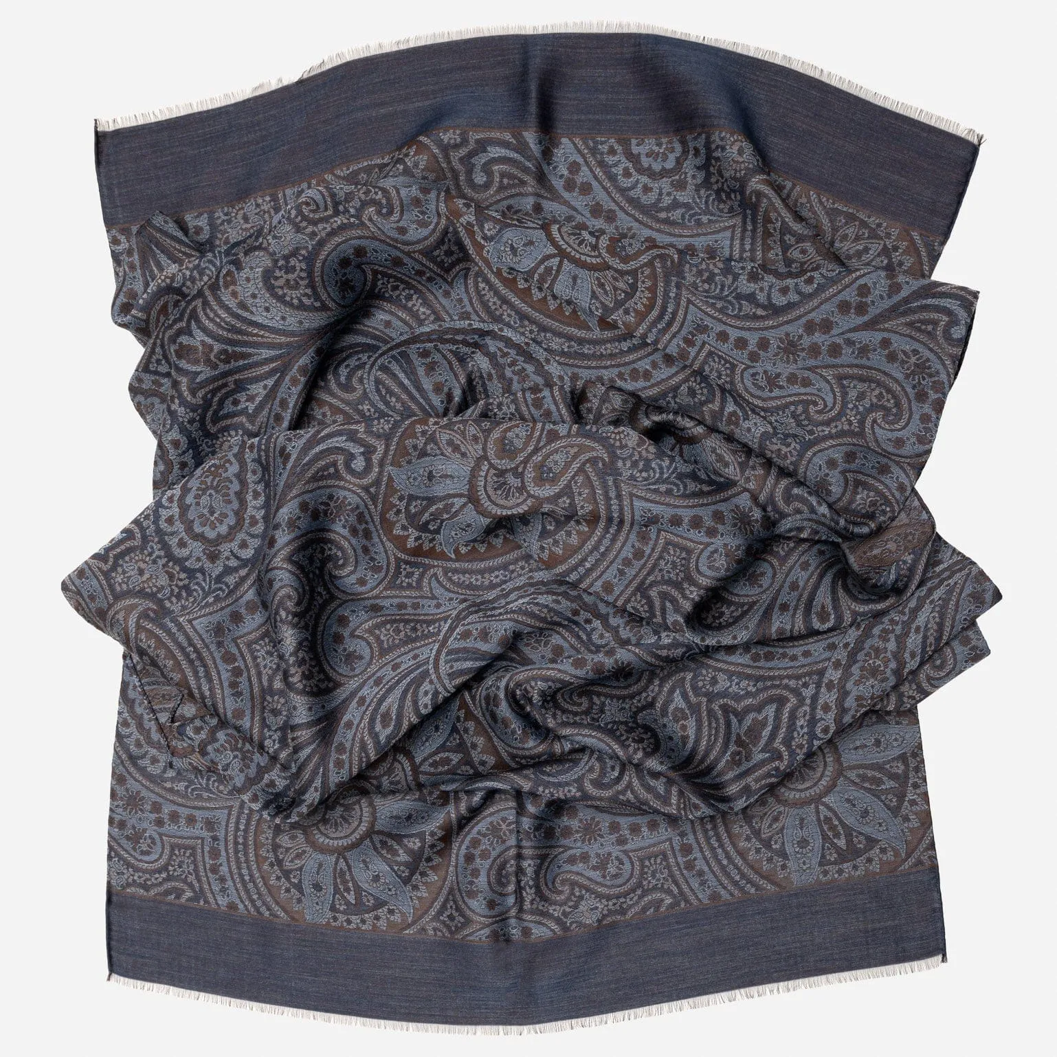 Leone - Wool Silk Scarf - Blue sold by Elizabetta product image thumbnail 3
