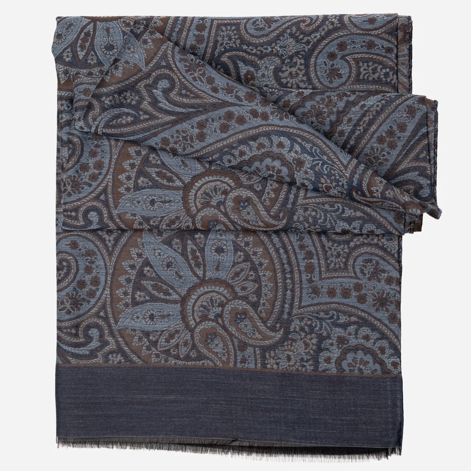 Leone - Wool Silk Scarf - Blue sold by Elizabetta