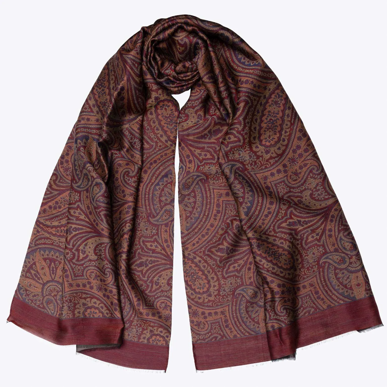 Leone - Wool Silk Scarf - Burgundy sold by Elizabetta product image thumbnail 2