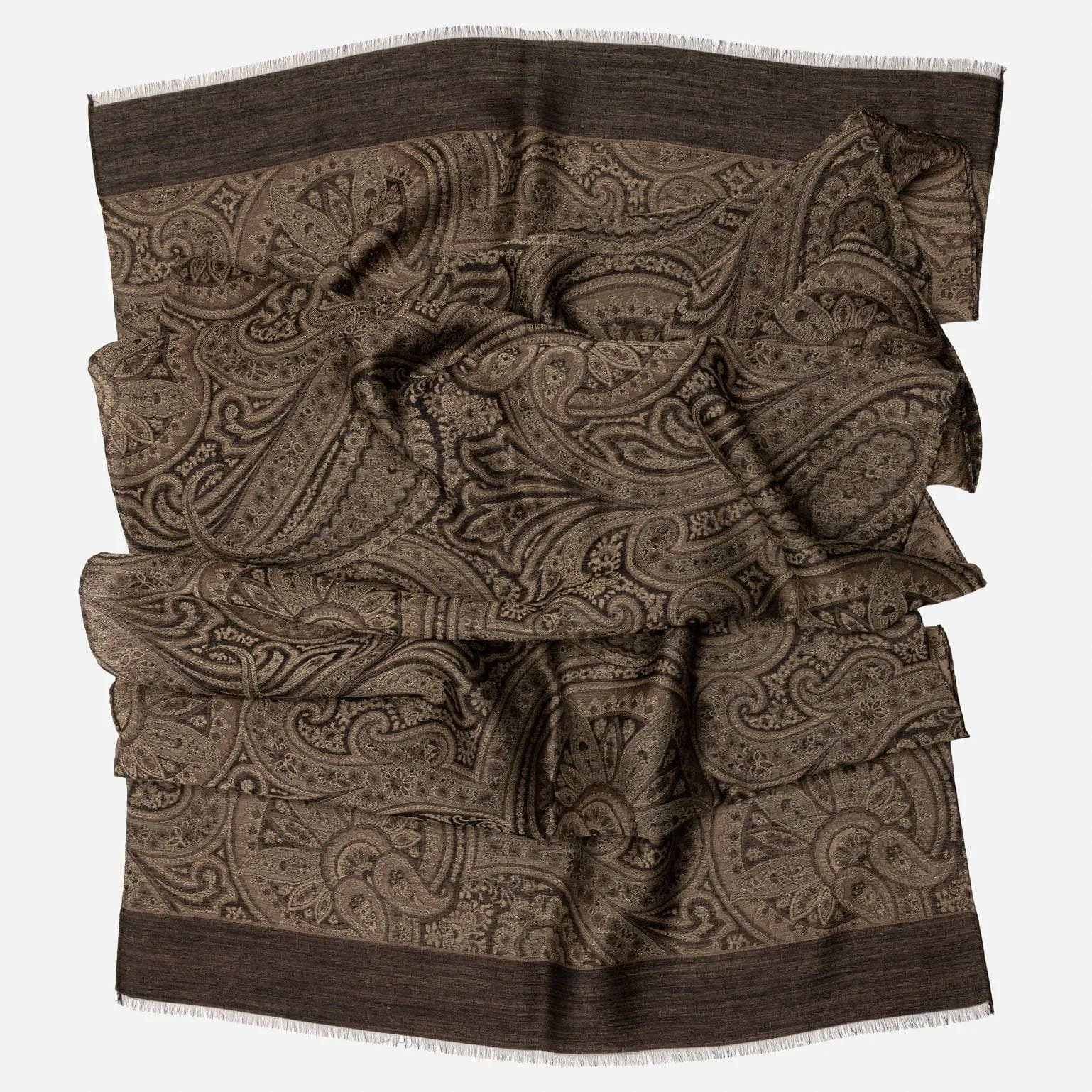 Leone - Wool Silk Scarf - Oak Brown sold by Elizabetta product image thumbnail 3