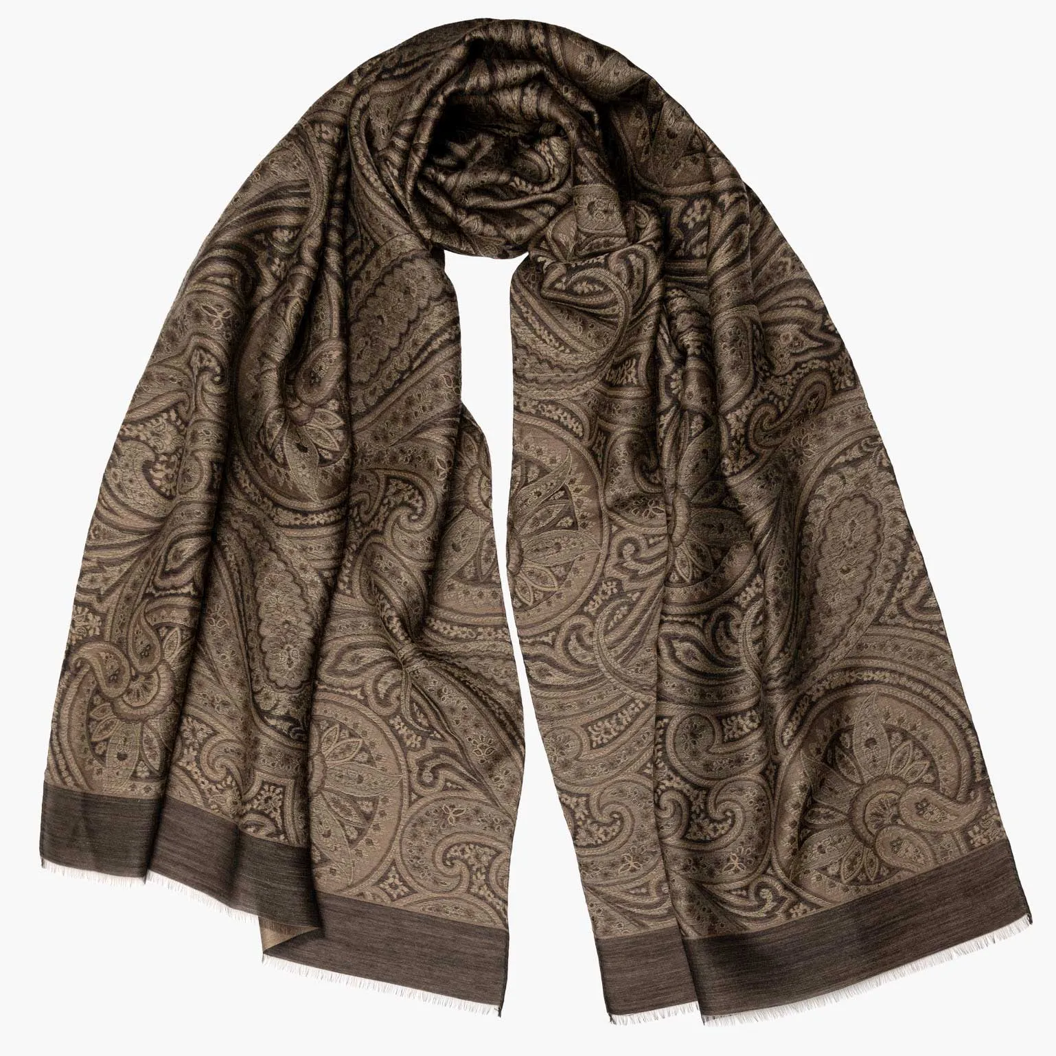 Leone - Wool Silk Scarf - Oak Brown sold by Elizabetta product image thumbnail 2