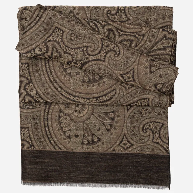 Leone - Wool Silk Scarf - Oak Brown sold by Elizabetta