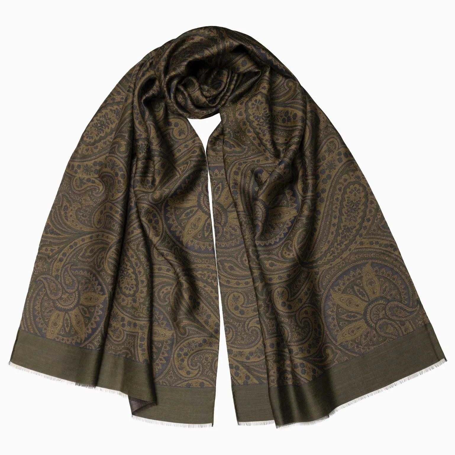 Leone - Wool Silk Scarf - Olive Green sold by Elizabetta product image thumbnail 4