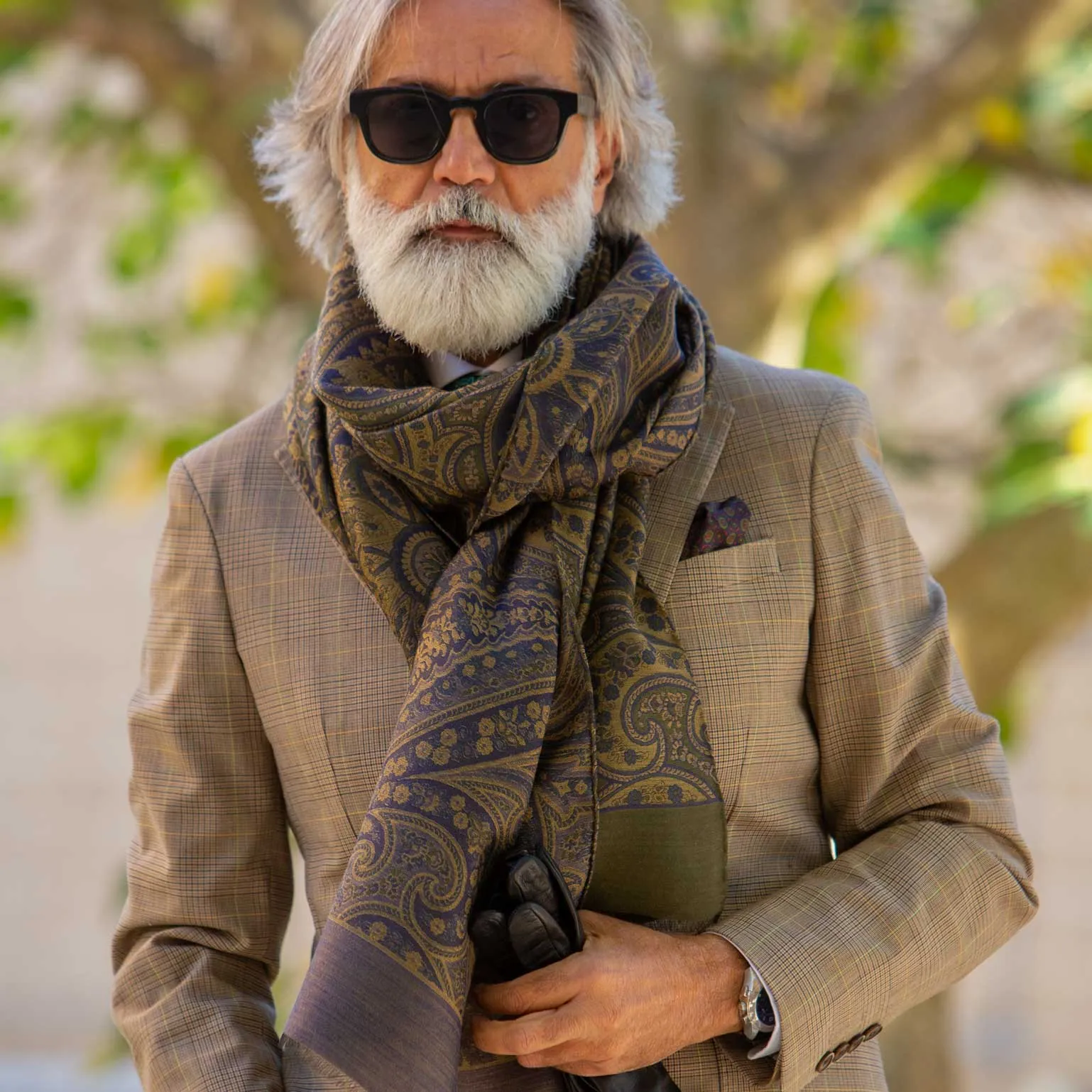 Leone - Wool Silk Scarf - Olive Green sold by Elizabetta product image thumbnail 3