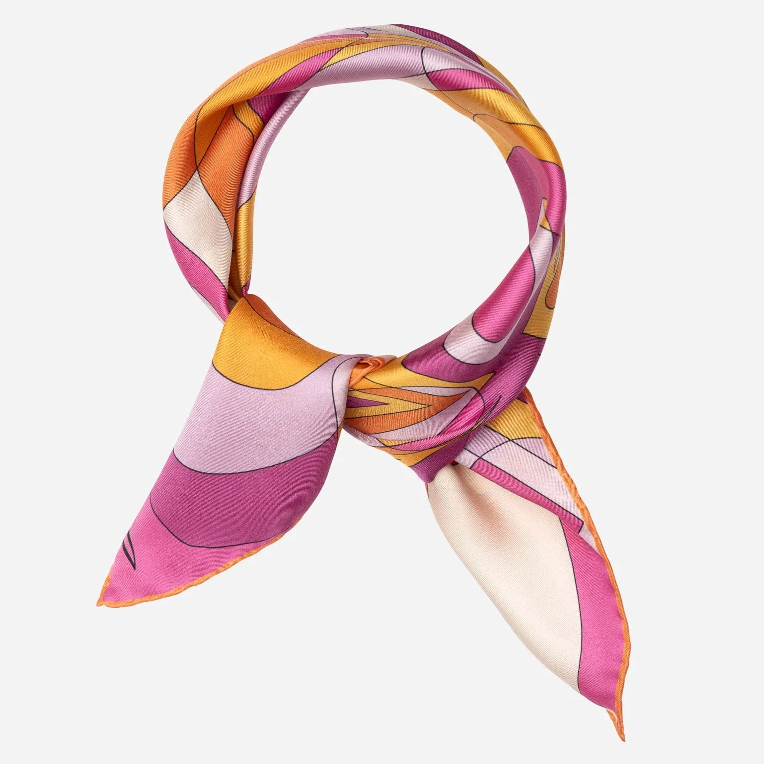 Michelle - Silk Bandana - Orange and Pink sold by Elizabetta product image thumbnail 2