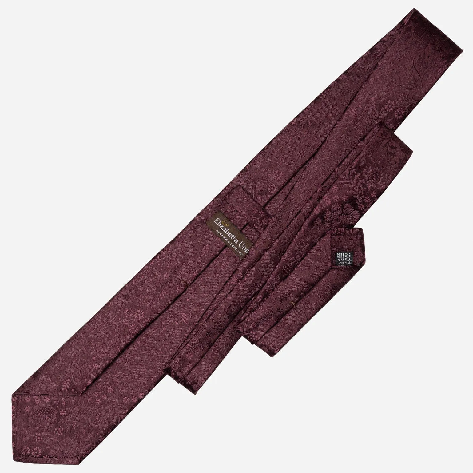 Goldoni - Silk Jacquard Tie - Burgundy sold by Elizabetta product image thumbnail 4