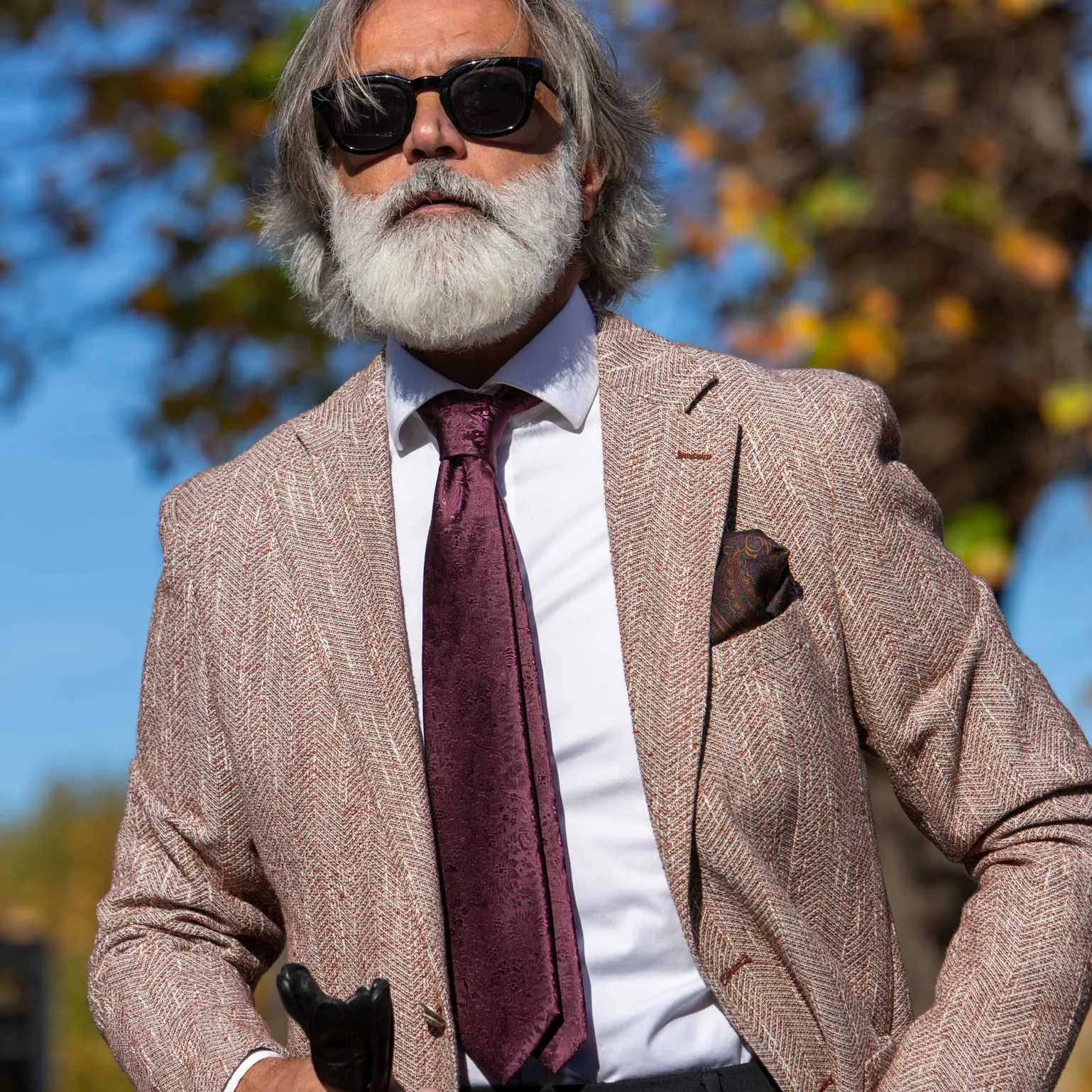 Goldoni - Silk Jacquard Tie - Burgundy sold by Elizabetta product image thumbnail 2