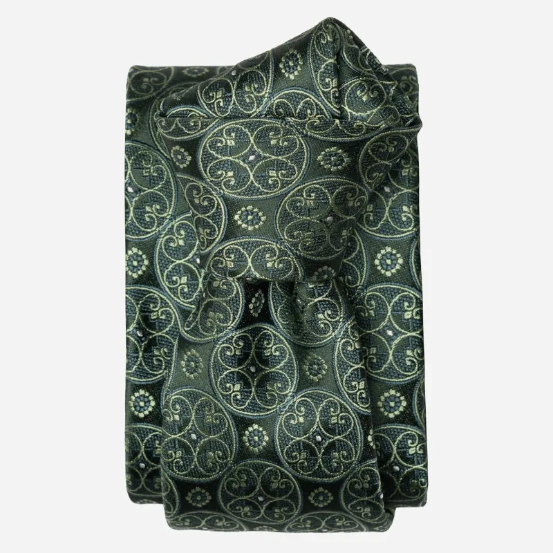 Palladio - Silk Jacquard Tie - Forest Green sold by Elizabetta