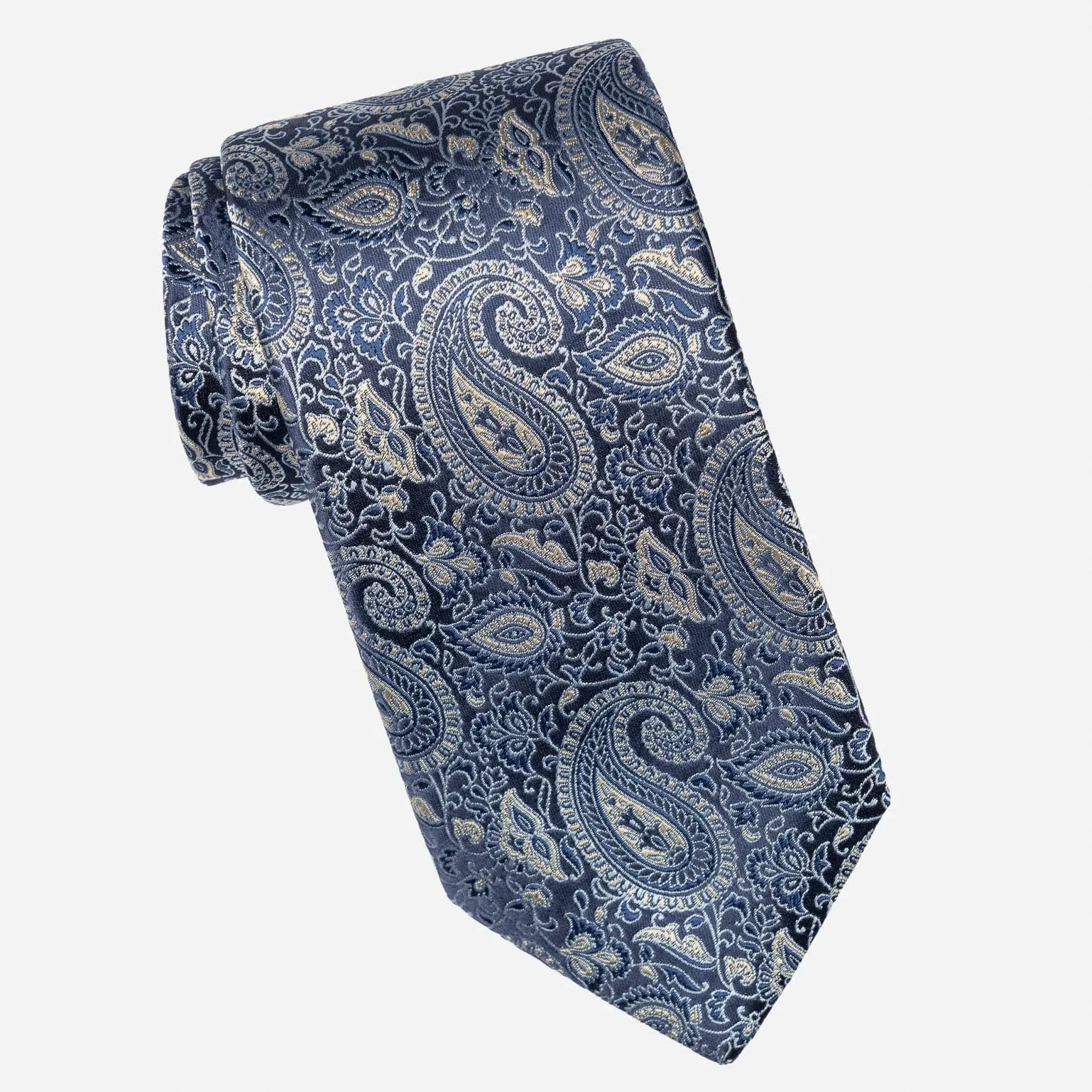 Donatello - Silk Jacquard Tie - Blue and Silver sold by Elizabetta product image thumbnail 2