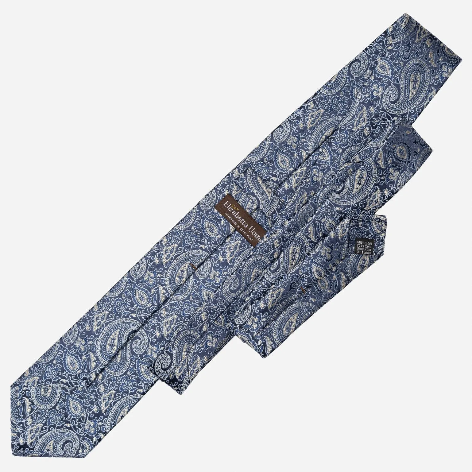 Donatello - Silk Jacquard Tie - Blue and Silver sold by Elizabetta product image thumbnail 3
