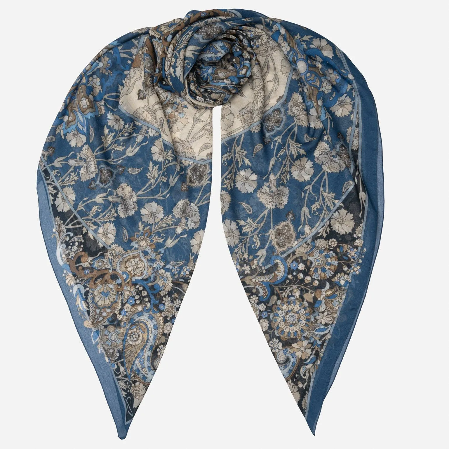 Stella - Modal Cashmere Scarf Shawl - Blue Marine sold by Elizabetta