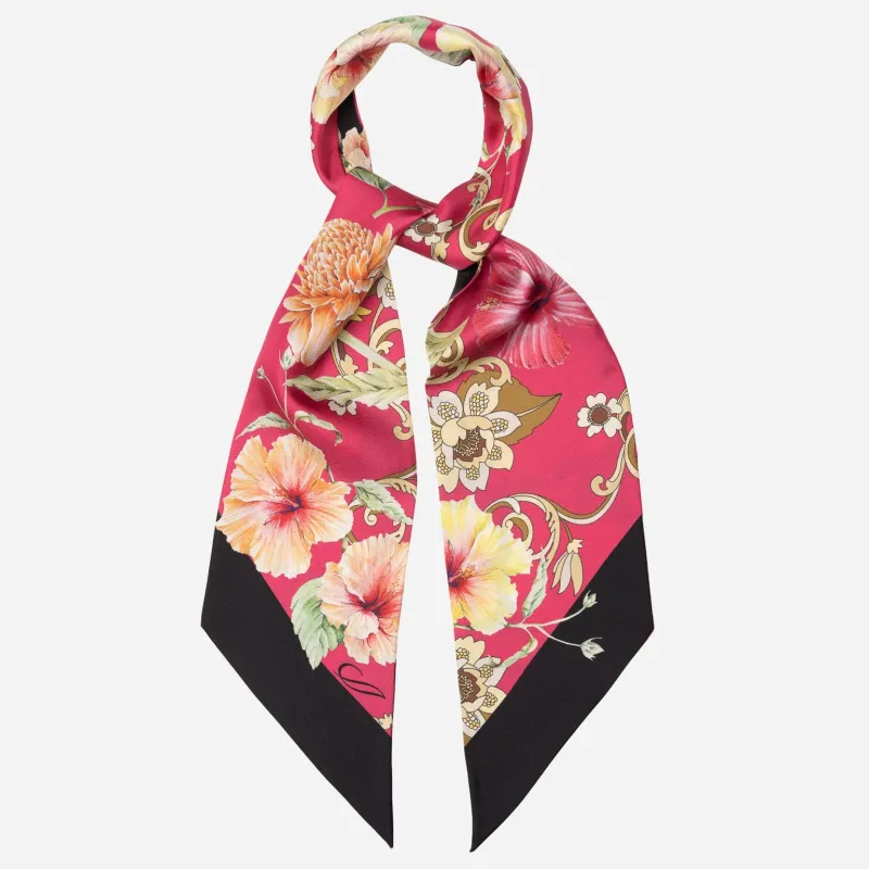 Hawaii Bloom - Skinny Silk Scarf - Pink sold by Elizabetta