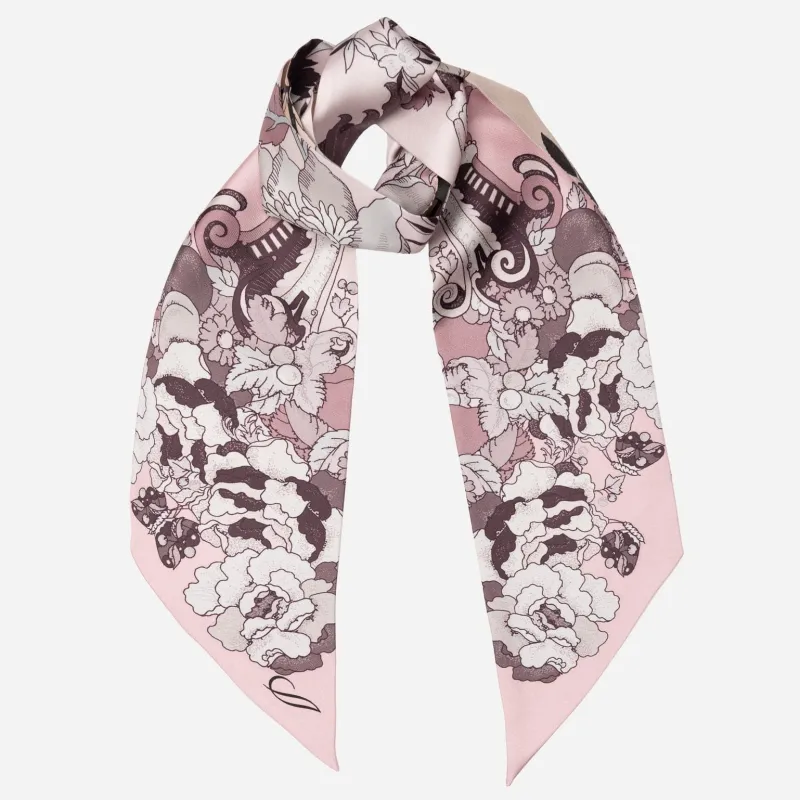 Raffaella  - Skinny Silk Scarf - Pink sold by Elizabetta