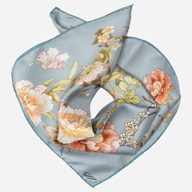 Carina - Silk Bandana - Powder Blue made by Elizabetta