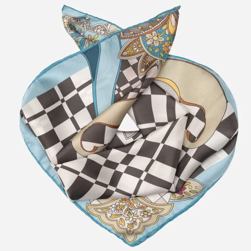 Dama - Silk Bandana - Aqua made by Elizabetta