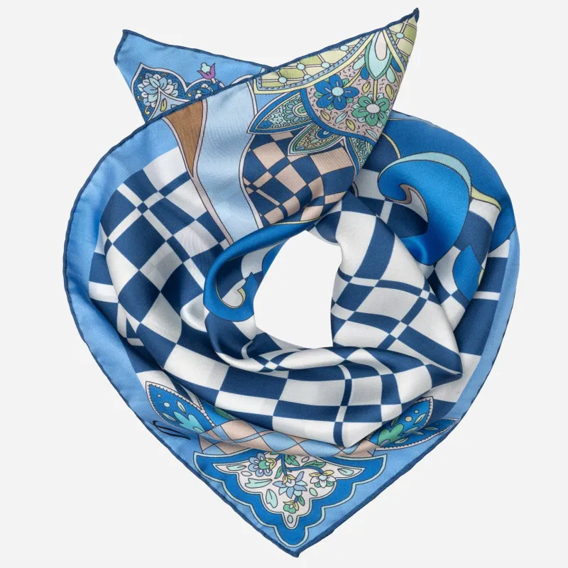 Dama - Silk Bandana - Blue made by Elizabetta