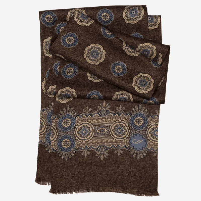 Silvestri - Silk Scarf - Chocolate Brown made by Elizabetta