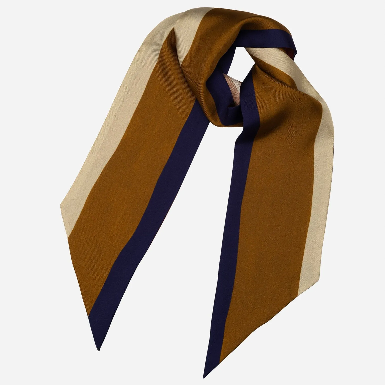 Lia - Skinny Silk Scarf - Bronze & Indigo sold by Elizabetta product image thumbnail 2