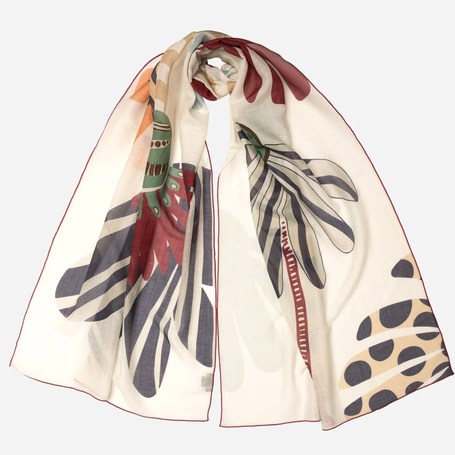 Monica - Cotton and Silk Scarf - Ivory sold by Elizabetta