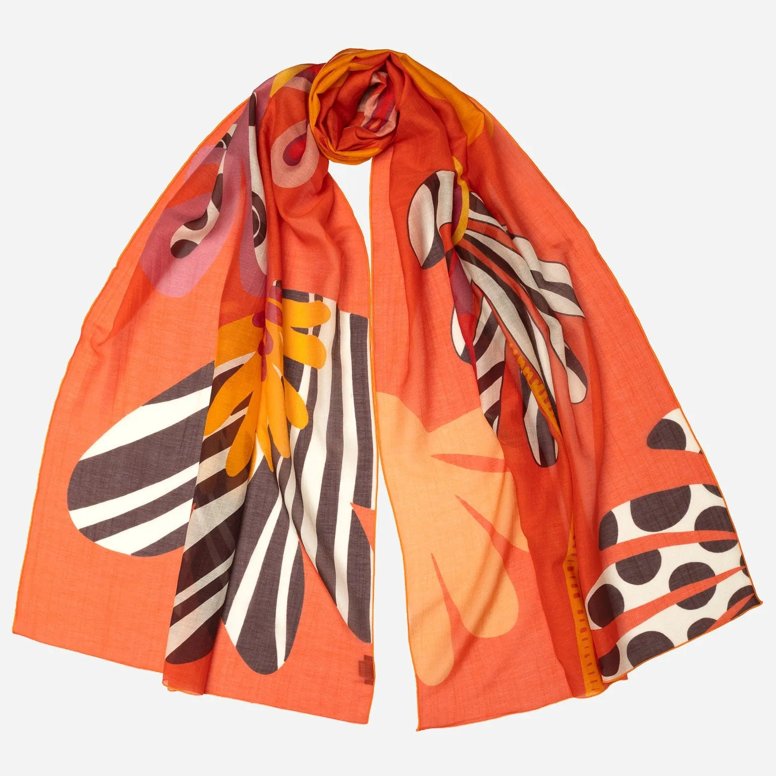 Monica - Cotton and Silk Scarf - Tangerine sold by Elizabetta