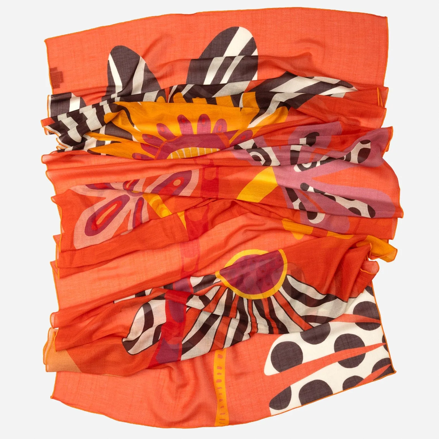 Monica - Cotton and Silk Scarf - Tangerine sold by Elizabetta product image thumbnail 2