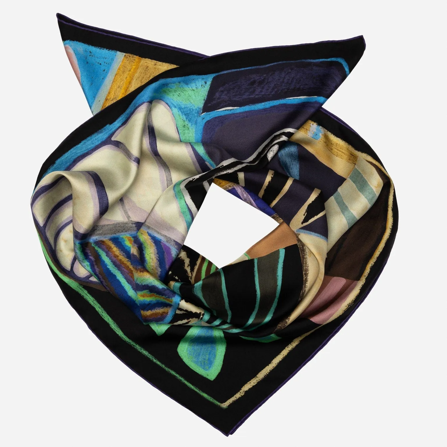 Nicola - Silk Foulard - Blue and Plum sold by Elizabetta product image thumbnail 2