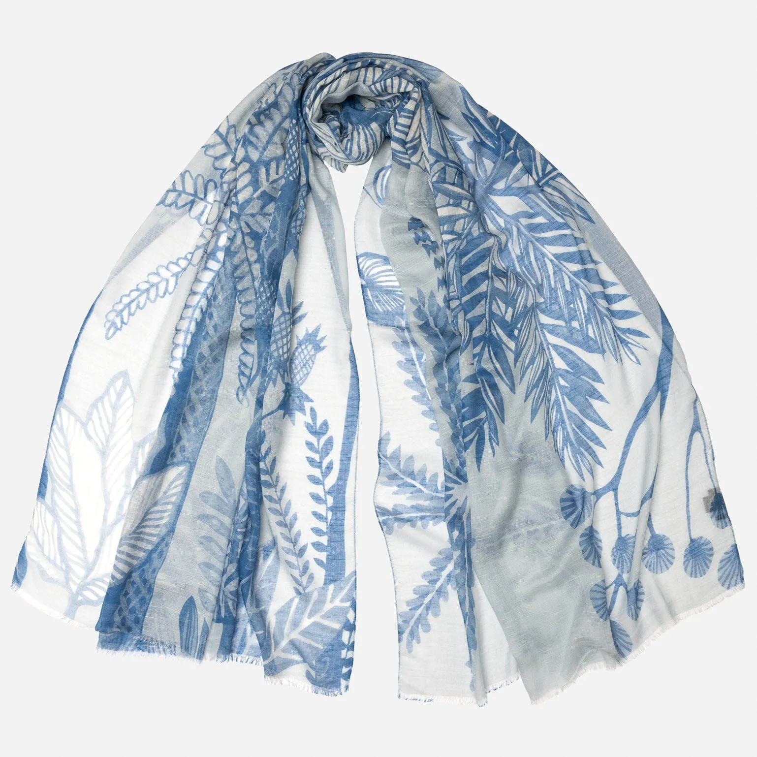 Palma - Modal Cotton Silk Scarf - Blue sold by Elizabetta