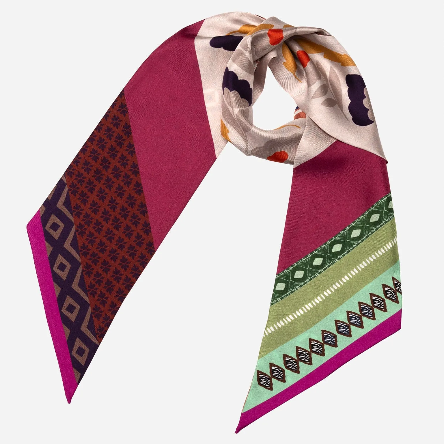 Pamela - Skinny Silk Scarf - Pink sold by Elizabetta product image thumbnail 2