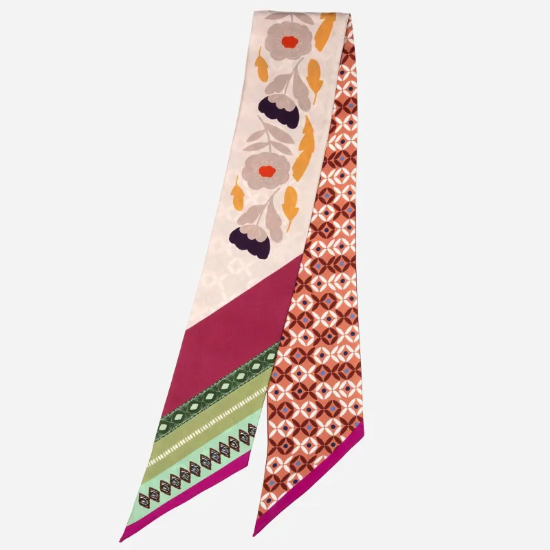 Pamela - Skinny Silk Scarf - Pink made by Elizabetta