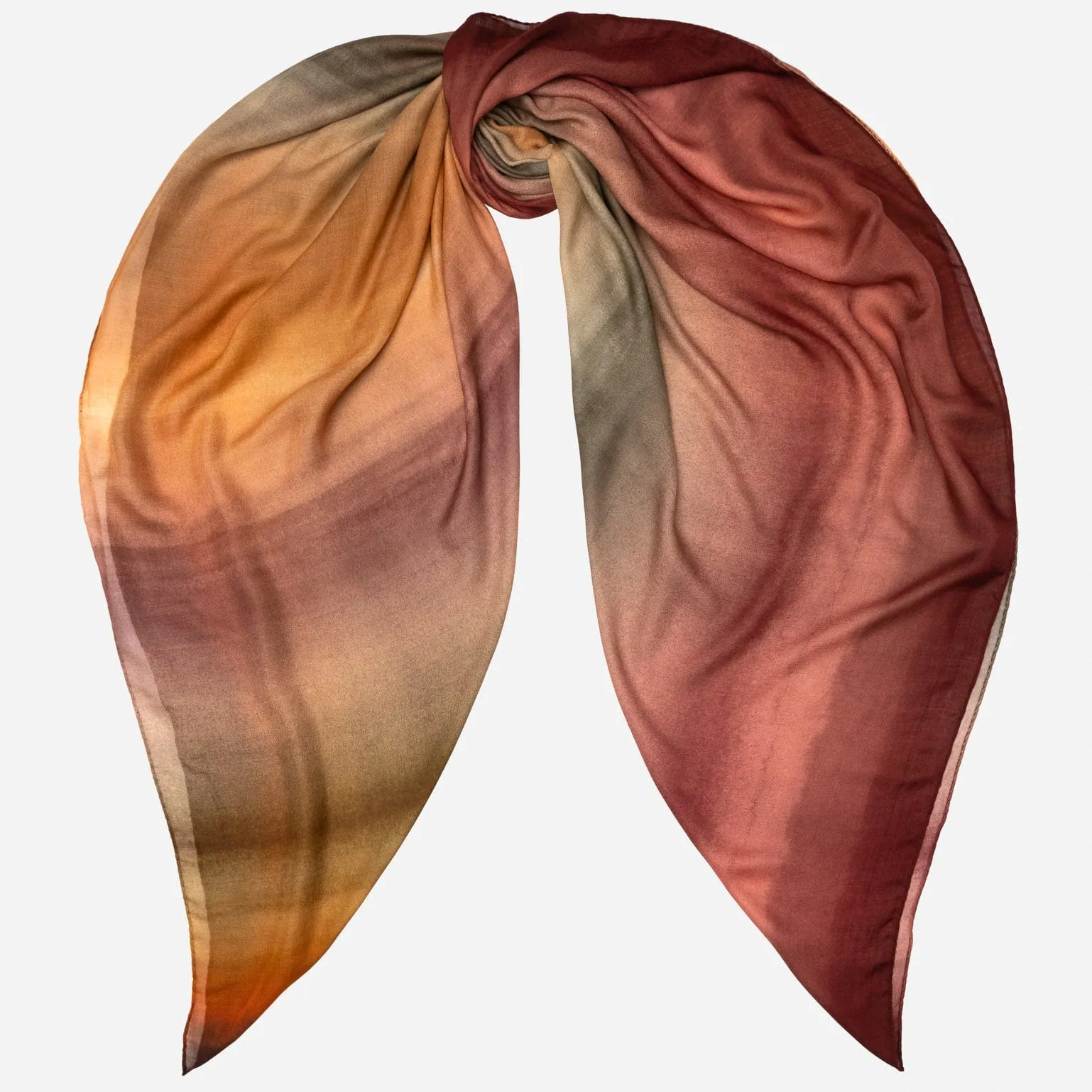 Etna - Modal Silk Scarf Shawl - Sunset Red sold by Elizabetta