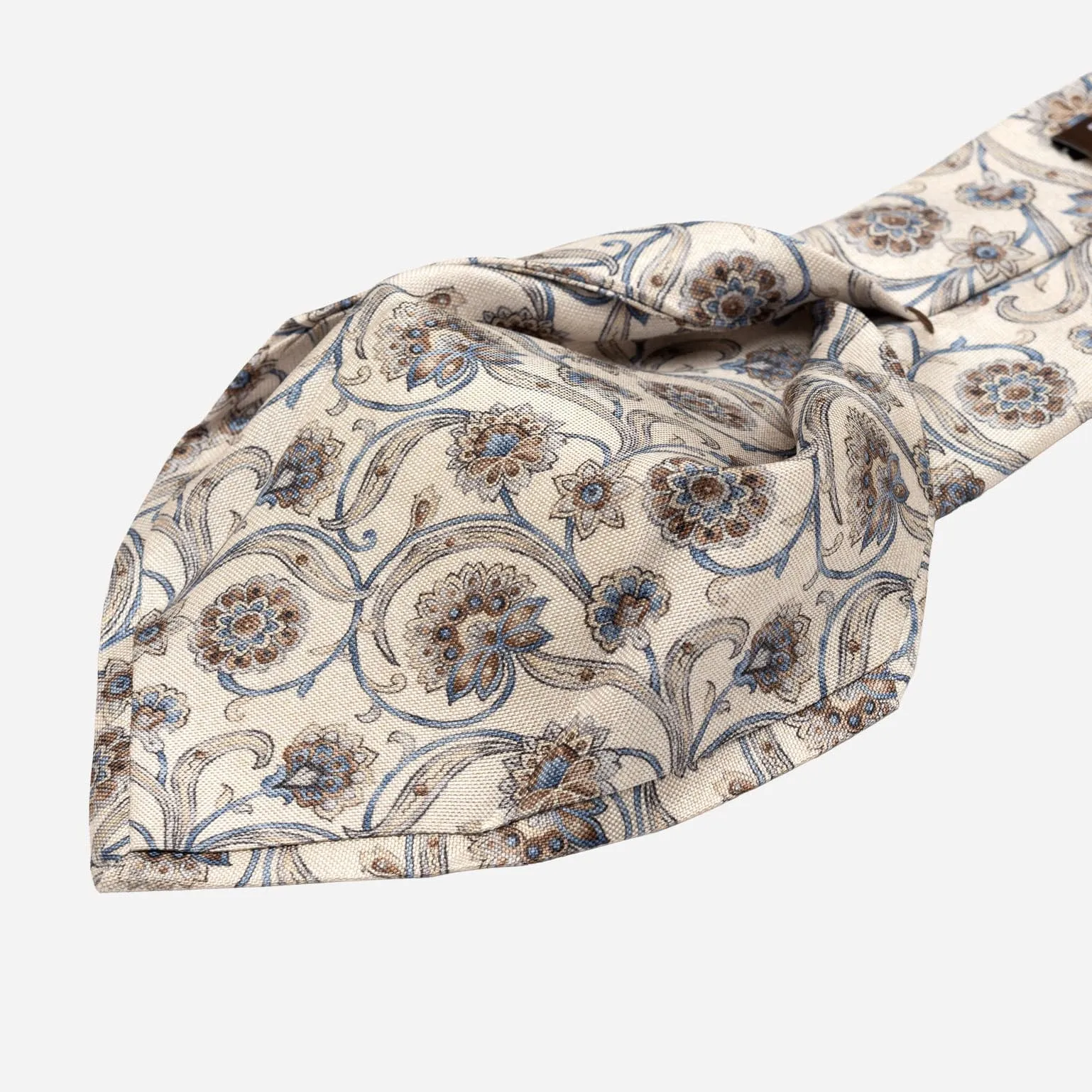 Niccolò - Printed Silk Tie - Cream sold by Elizabetta product image thumbnail 3